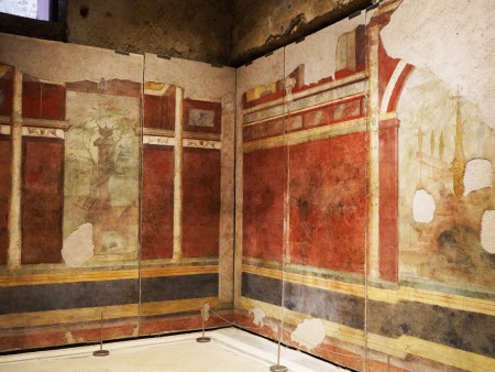 Ancient Roman Frescoes inside the House of Livia on the Palatine Hill